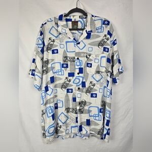 Pineapple Connection Hawaiian Tiki Man Vacation Short Sleeve Shirt sz XL